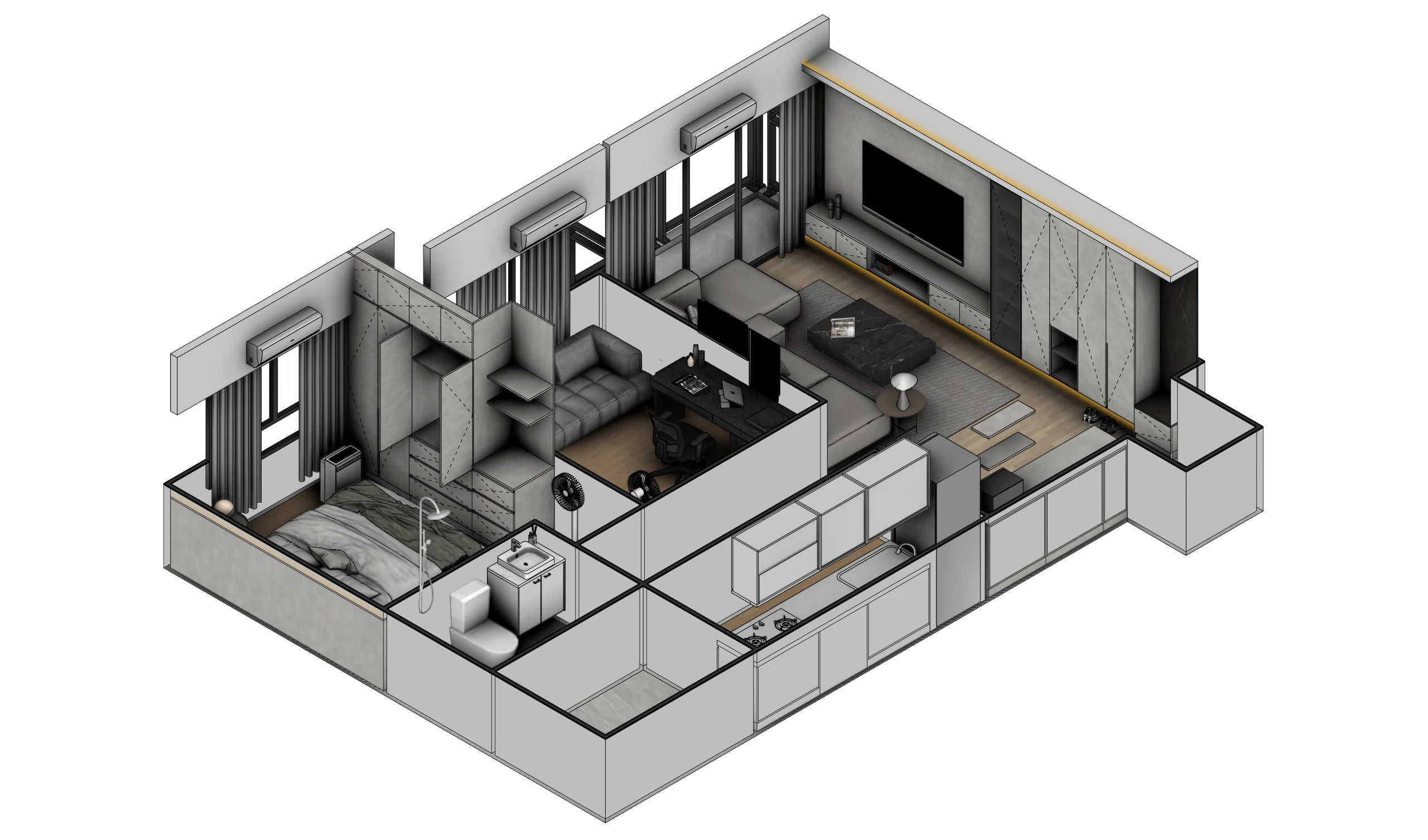 MoonBlock 空間方向確認後的住宅設計細化模型